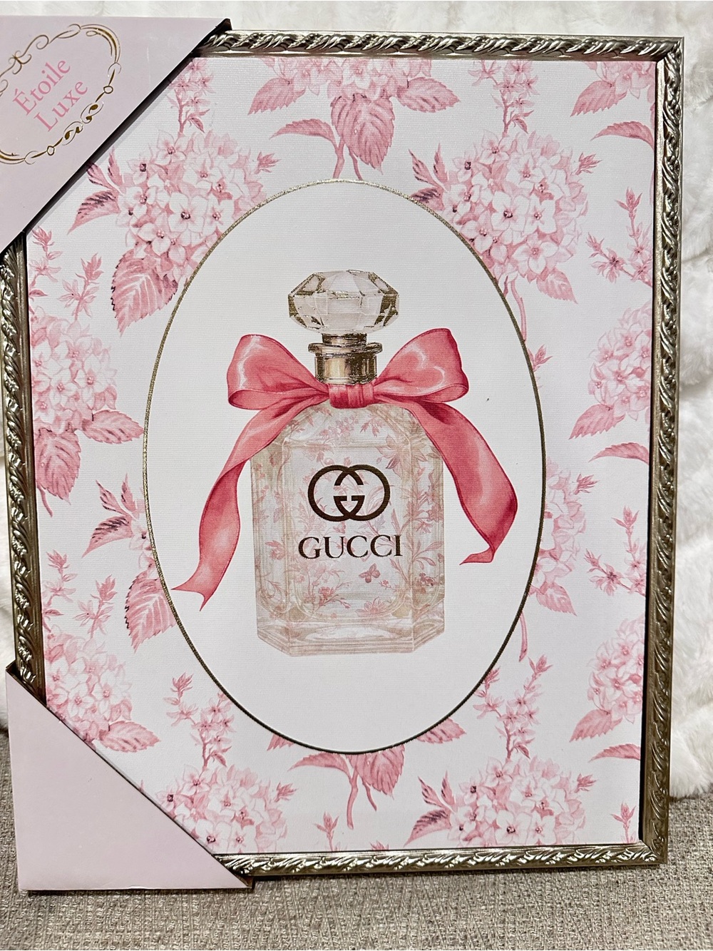 Etoile Luxe Designer Gucci Pink Floral Wall Art 11” x 14”
